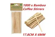 1000 Wooden Coffee Tea Stirrers Stirrer Waxing Craft Paddle Pop Sticks Cafe Shop