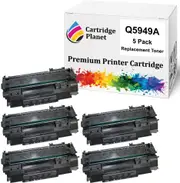 5 Pack Compatible Toner Cartridge Replacement for HP Q5949A 49A (2,500 Pages) for HP Laserjet 1160 1160Le 1320 1320n 1320nw 1320t 1320tn 3390 3392
