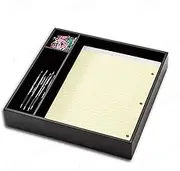 Dacasso Classic Black Leather Luxury Conference Room Organizer Tray - Executive Boardroom Table Decor and Office Accessory Desk Surface Protector