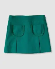 $65 CPC Childrenswear Kid's Girl's Green Pleated Front Pocket Mini Skirt Size 7