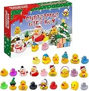 Advent Calendar 2024,Christmas 24 Days Countdown Advent Calendar with 24 Rubber Ducks Fun Toys for Boys, Girls and Toddlers, Christmas Decoration Party Favor Xmas Gifts (24PCS)