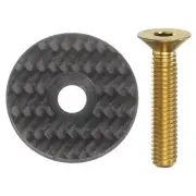 1 1/4 OD Bicycle Headset Stem Top Cap with Gold Bolt