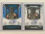 2019 Star Wars Masterwork Suzie McGrath Tam Ryvora Auto 2 Card Lot BLUE & Base