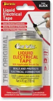 Star Tron Black Liquid Electrical Tape Sealant w/ Applicator Brush Cap 4oz 84104