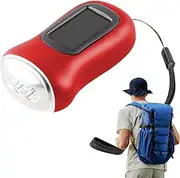 Solar-Powered Hand Crank Flashlight, Led Waterproof Torch, Compact Unexpected Light, Energy-Efficient & Rechargeable, Outdoor & Survival Use, 3.54x1.97x1.34 Inches, Single Piece