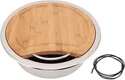 RV Kitchen Sink, Small Workstation Kitchen Bar Sink with Bamboo Chopping Block, 304 Stainless Steel Single Bowl Sink 360X120Mm Camper Sink for RVs, Caravans, Campers, Boats