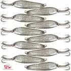 Fish WOW!® 10pcs 5oz Fishing Spoon Jig trolling crocodiles spoons Casting Silver