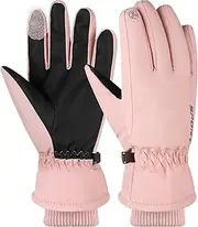 [YHomU] Ski Gloves Waterproof Thermal - Nonslip Snow Gloves Touchscreen Gloves for Women