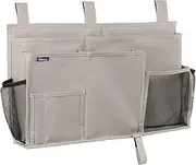 Surblue Bedside Caddy Hanging Bed Organizer Storage Bag Pocket for Bunk and Hospital Beds, College Dorm Rooms Baby Bed Rails, Camp (8 Pockets), Gray