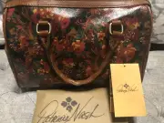 $269 NWT Patricia Nash SKYE Rustic Nature Brown Satchel Bag w/ Shoulder Strap