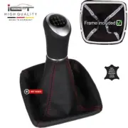 Leather ICT gear shift knob boot for Ford C-Max 2 DXA 6gear thread red C65