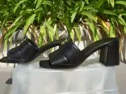 Prada Soft 65mm Quilt Leather Slide Goldtone HW EU39, 8.5-9B 9 7/8" Lg MSRP$1120
