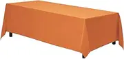 Gee Di Moda Rectangle Tablecloth - 90 x 132 Inch Orange Table Cloth for 6 Foot Table with Floor-Length Drop - Heavy Duty Washable Fabric - 6 Ft Buffet Table, Holiday Party, Wedding & Baby Shower
