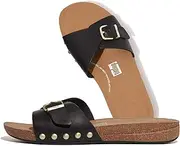 [FitFlop] Women's Iqushion Adjustable Buckle Leather Slides Sandal