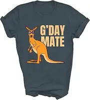 [Above Good Tee] Australia G'Day Mate Funny Kangaroo Australian Symbol Unisex Shirt Gift Women Men T-Shirt (Dark Heather;M)