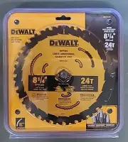 DeWalt DWA181424 8-1/4" D X 5/8" Tungsten Carbide Circular Saw Blade 24 teeth