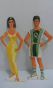 MARK ANTONY#1001 & CLEOPATRA #1000 NO BOX, NO DOLL STANDS UNCUT. 15"