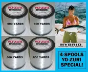 4 PACK YO-ZURI HYBRID Fluorocarbon Fishing Line 30lb/600yd CLEAR COLOR NEW!