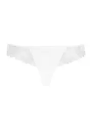 Simone PÉRÈLE Wish Lace-panelled Thong - White 2 (UK 10 / M)