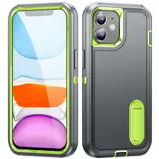 MCC Shockproof iPhone 11 Case Cover Heavy Duty with Stand Apple iPhone11 [Grey+Green]