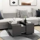 Wooden Coffee Table Grey 60x60x38cm Modern Sofa Lounge Side Lamp Storage