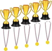 KALLORY 1 Set Lovely Plastic Trophy and Medal Ornaments for Creative Small Trophy Props for Parties and Rewards Medals