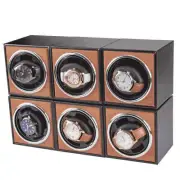 Vertical Leather Wood Electric Automatic Watch Winder Storage Display Watch Box