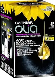 Garnier Olia Permanent Hair Colour 2P Dark Black Platinum (Ammonia Free, Oil Based)