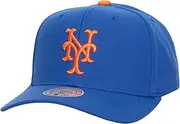 Mitchell & Ness New York Mets Cooperstown MLB Team Pro Snapback Hat Cap, Blue, Blue, One Size
