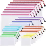Gyorwst 24Pcs Mesh Zipper Pouch Bags-8 Sizes Zipper Pouches for Organization,Mesh Bags with Zipper File Bag with Zipper Easy to Use Well-Made