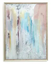 Two's Company Pink And Abstract Reverse Glass Painted Wall Art