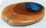 Unique Food Serving Plate Epoxy + Apple Tree Wood - Cheese serve live edge board