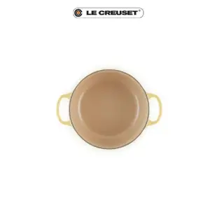 【Le Creuset】典藏琺瑯鑄鐵鍋圓鍋 18cm(閃亮黃-鋼頭)