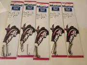 Lot 5 Packs (25 hooks) New Mustad Snelled Fish Hooks Size 4 Carlisle 214 Bronze