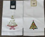 Two (2) C and F ~ Handcrafted ~ Holiday ~ 14 x 22 ~ 100% Cotton ~ Guest Towels~1
