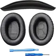 Replacement QC35 / QC35 ii earpads and QC35 Headband / QC35 ii Headband V3 pad Cushion Compatible with Bose QuietComfort 35 (QC35) and Bose QuietComfort 35 ii (QC35 ii) Headphones (AHG-QC35-COMBO-BLACK)