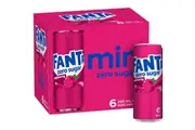 Fanta Raspberry Zero Sugar Soft Drink Mini Cans 250ml X 6 Pack