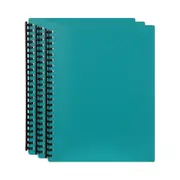 3PK Marbig 40-Pocket A4 Refillable Document/File Holder Display Book - Green