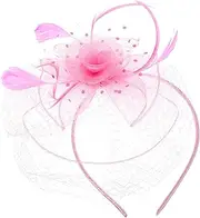 [FOMIYES] Fascinator Hair Clip with Net Veil Vintage Tea Party Headpiece for Weddings Lightweight and Breathable Bridal Accessory Romantic Style Costume Hat for Women