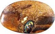 [PUHARGEMS] 20.14 ct Oval Cabochon Shape (30 x 19 mm) Multi Color Australian Koroit Boulder Opal Natural Loose Gemstone, gemstone, Boulder Opal