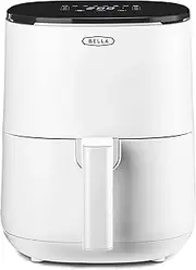 [BELLA] 3 L Touchscreen Air Fryer Oven and 5-in-1 Multicooker with Removable Nonstick Dishwasher Safe Crisping Tray and Basket, 1400 Watt Heating System, Matte White