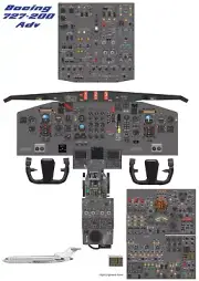 Boeing 727-200 Advanced Cockpit Poster 24"x36"