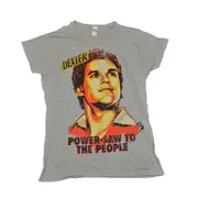 Ikon Collectables Dexter Power-Saw Grey Marle Female T-Shirt - L