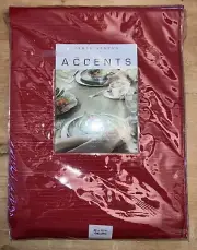 Accents Table Linens Highly Textured 52 x 70 Red Polyester Cotton Tablecloth