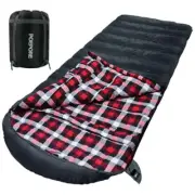 POEPORE 0 Degree Sleeping Bag 100% Cotton Flannel XXL Cold Weather Winter Oversi