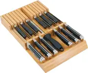 In-Drawer Knife Block Bamboo Organizer