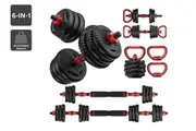 Fortis 6-in-1 40kg Adjustable Weight Dumbbell Set