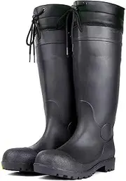 [E KAINI] Rain Boots Knee High for Men Waterproof Boot with PVC Rubber Mud Boots Mens, Comfort Lightweight Gardening Fishing Shoes for Yard Farm Outdoor Work