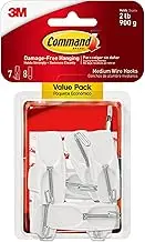 Command Wire Toggle Hook Value Pack, Medium, White, 7-Hooks (17065-7ES)