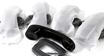 5-NEW REPLACEMENT HANDSETS + 9' BLACK CURLY CORDS FOR AVAYA PARTNER 18D II PHONE